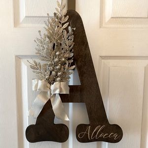 Customized wooden decor monogram letters